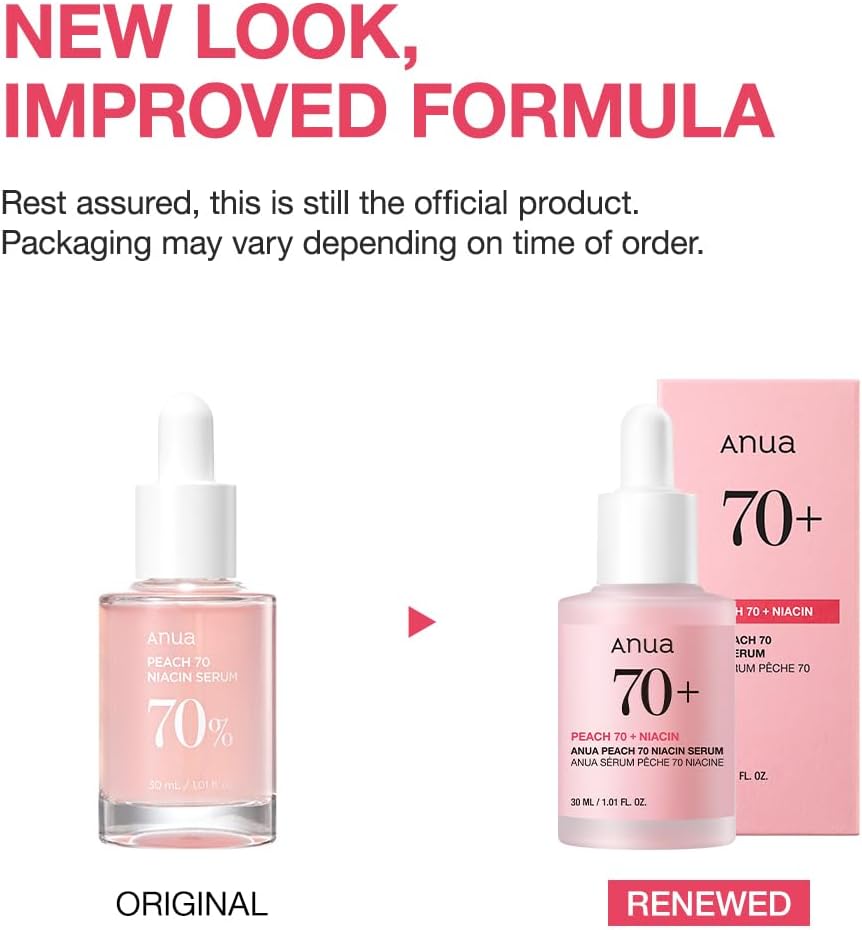 ANUA Peach 70% Niacinamide Serum brightening hydrating face serum hyperpigmentation treatment reducing melanine daily clean beauty, 30 ml