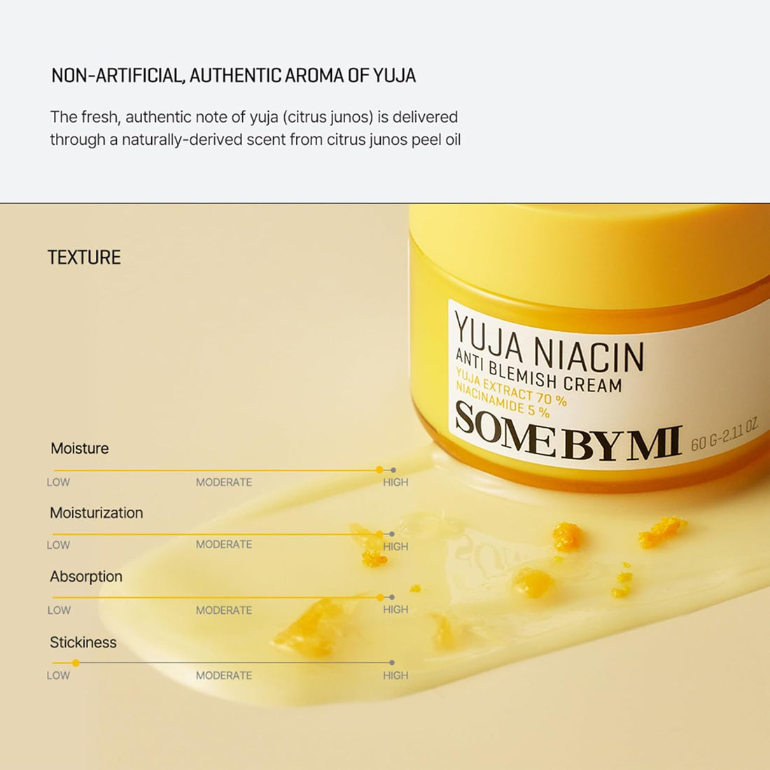 SOME BY MI Yuja Niacin Anti Blemish Cream - 2.02Oz, 60ml - Daily Face Moisturizer Made from 5% Niacinamide - Advanced Skin Brightening and Pigmentation Care for Dull-Looking Skin - Korean Skin Care